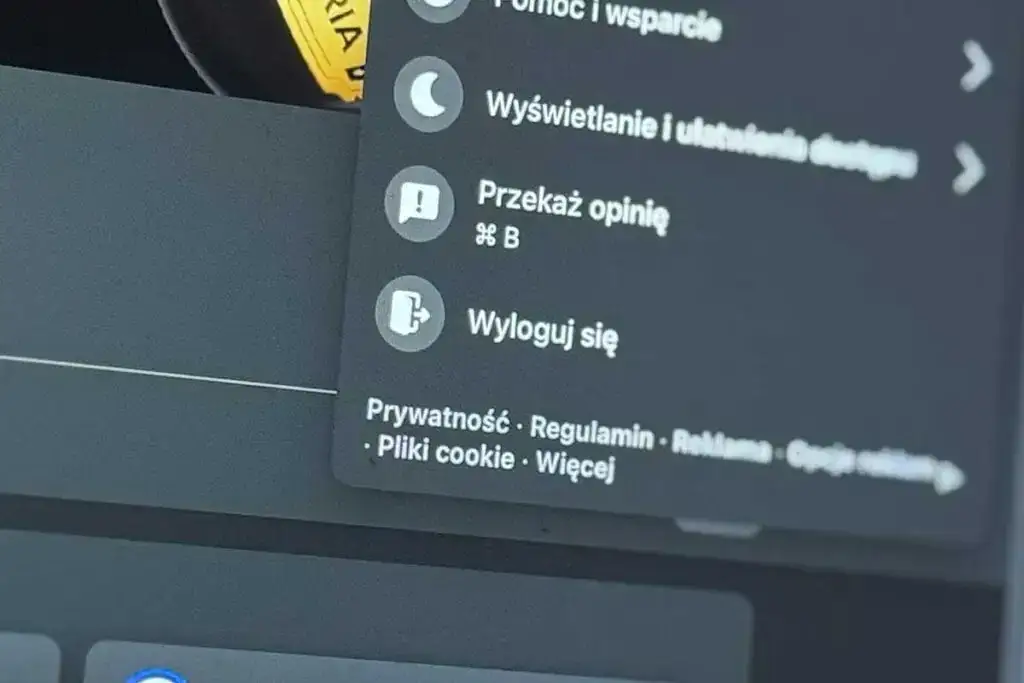 zrzut ekranu messenger iphone brak przycisku wyloguj