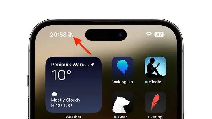 iPhone 14 centrum sterowania ikony tryb cichy