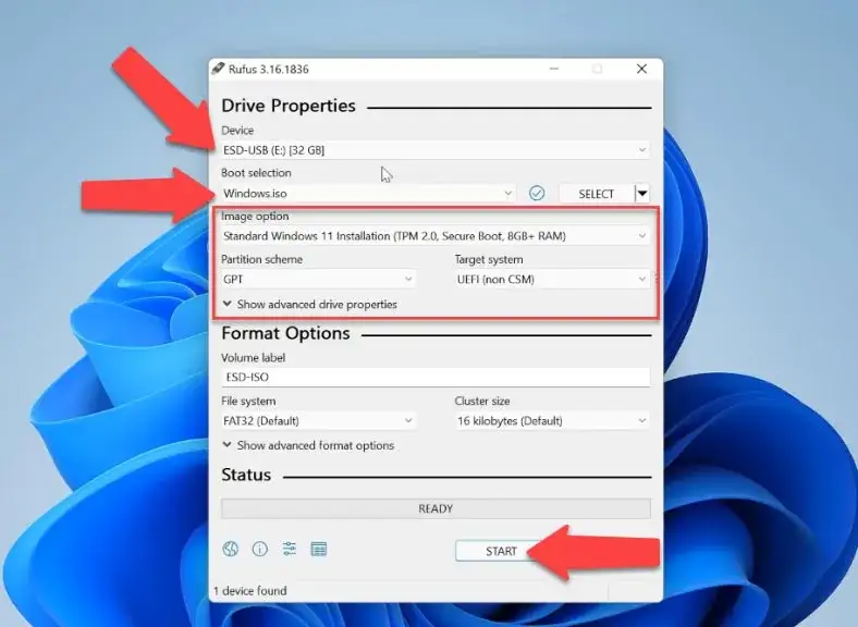 Tworzenie bootowalnego pendrive Windows 11