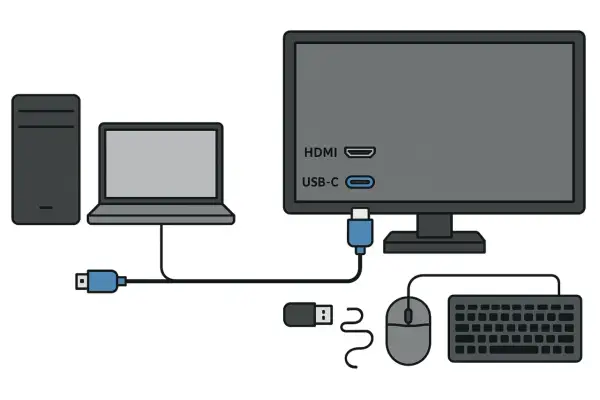 Po co USB w monitorze? Zmień biurko w centrum dowodzenia!